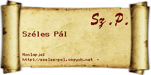 Széles Pál névjegykártya
