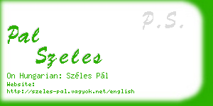 pal szeles business card